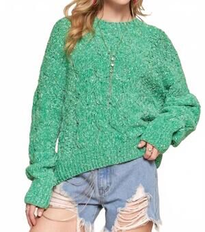 NEW ADORA blair long sleeve sweater in green